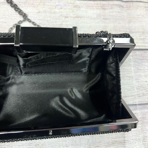 Jessica McClintock Black Beaded Evening Small Clutch Bag - Picture 8 of 12